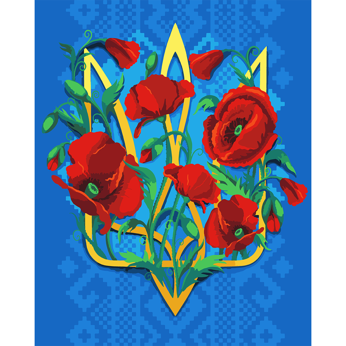 Картина по номерам Santi Трезубец с маками 40x50 см (Top-954426)