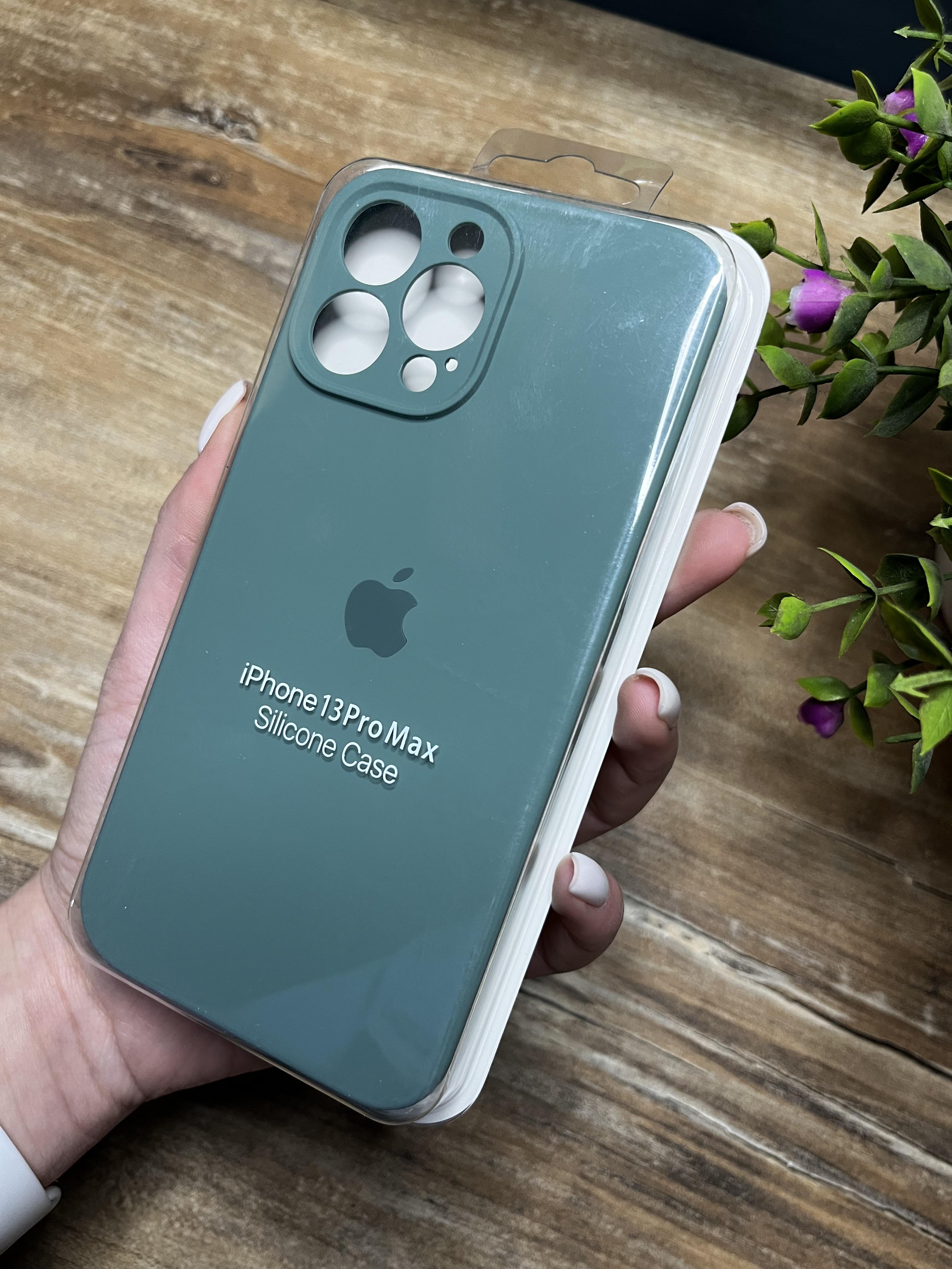 Чехол накладка на iPhone (Айфон) 13 Pro Max закрытый низ и закрытая камера silicone case full camera Apple