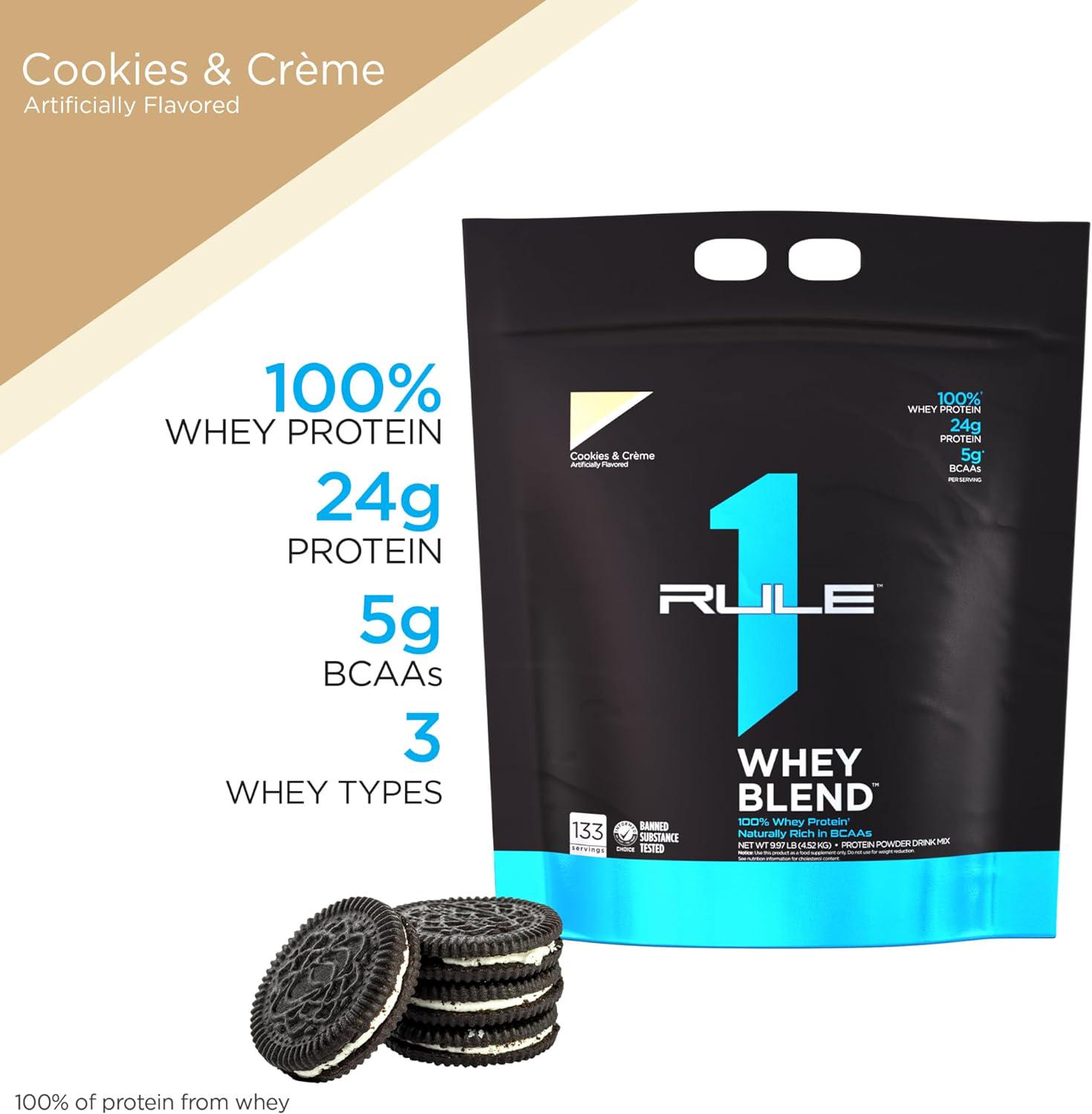 Протеин Rule One Whey Blend Cookies & Creme 4,6 кг - фото 3