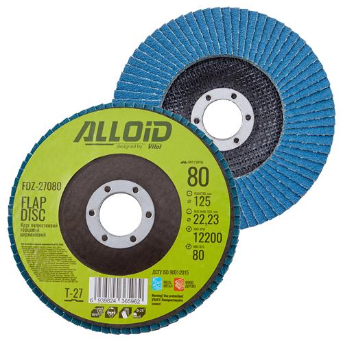 Круг лепестковый торцевой Alloid циркониевый 125 мм P80 T27 (00000061432) - фото 8 Круг лепестковый торцевой Alloid циркониевый 125 мм P80 T27 (00000061432) - фото 8