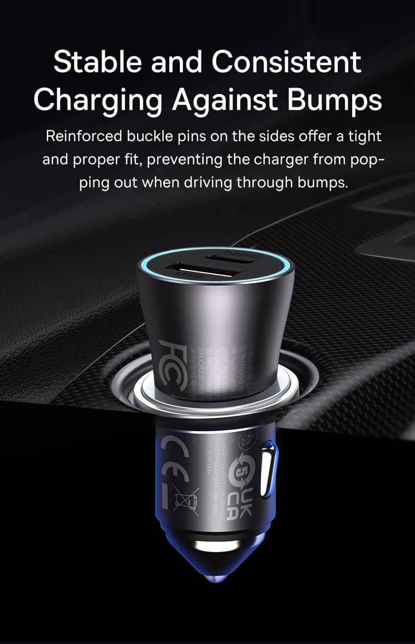 Автомобильное зарядное BASEUS 60W 1 Type-C 30w/USB 30w Metall (25397419) - фото 5 Автомобильное зарядное BASEUS 60W 1 Type-C 30w/USB 30w Metall (25397419) - фото 5