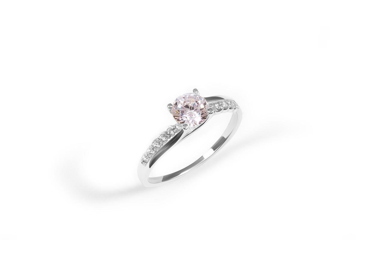 Каблучка з білого золота з фіанітами р. 14 ,5 (2243998828)