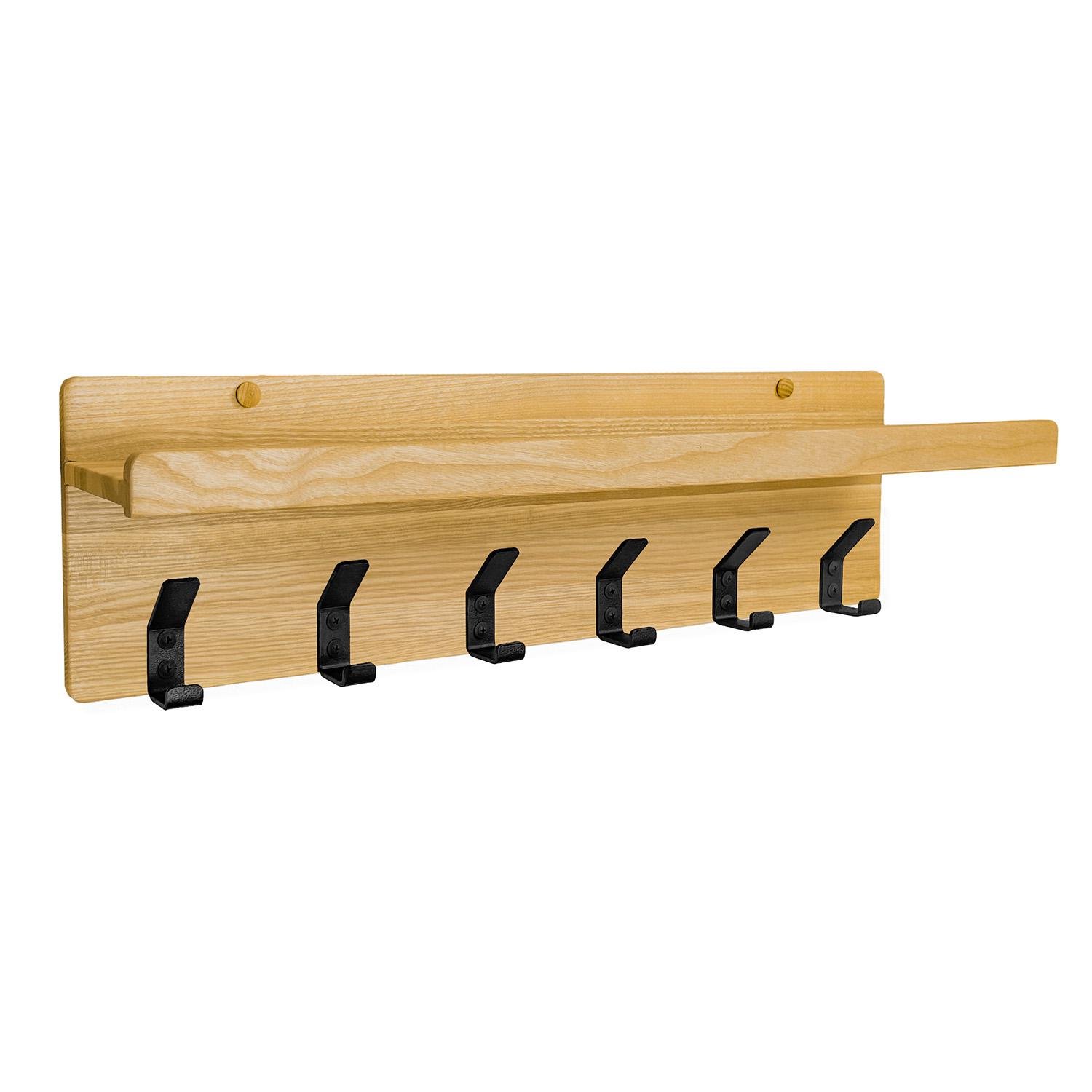 Вішалка настінна з ясена з полицею 61 см (ВИШ-МЕТ-60)