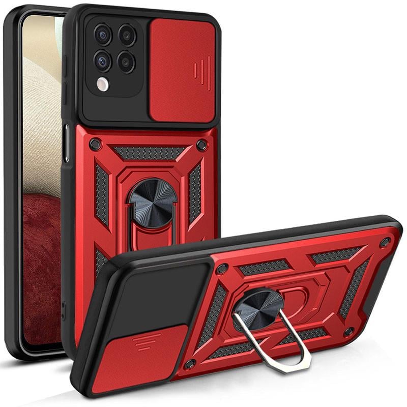 Ударостійкий чохол Camshield Serge Ring для Samsung Galaxy M33 5G Чохли, TPU PC, Шторка на камеру, Протиударний, Накладка, Червоний