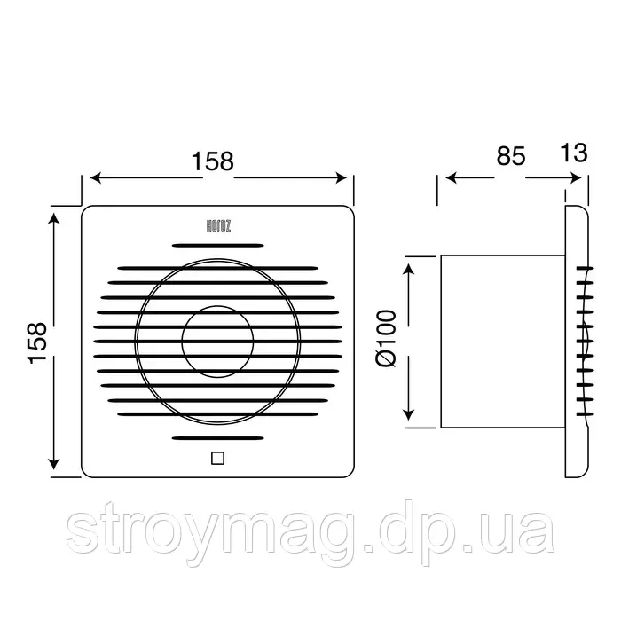 Вентилятор Horoz Electric 12 Вт 100 мм (500-020-100) - фото 2