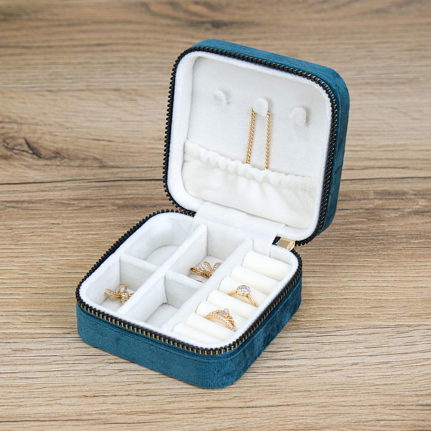 Шкатулка для украшений Гранд Презент дорожный 10х10х5 см Голубой (JZ-002-3)