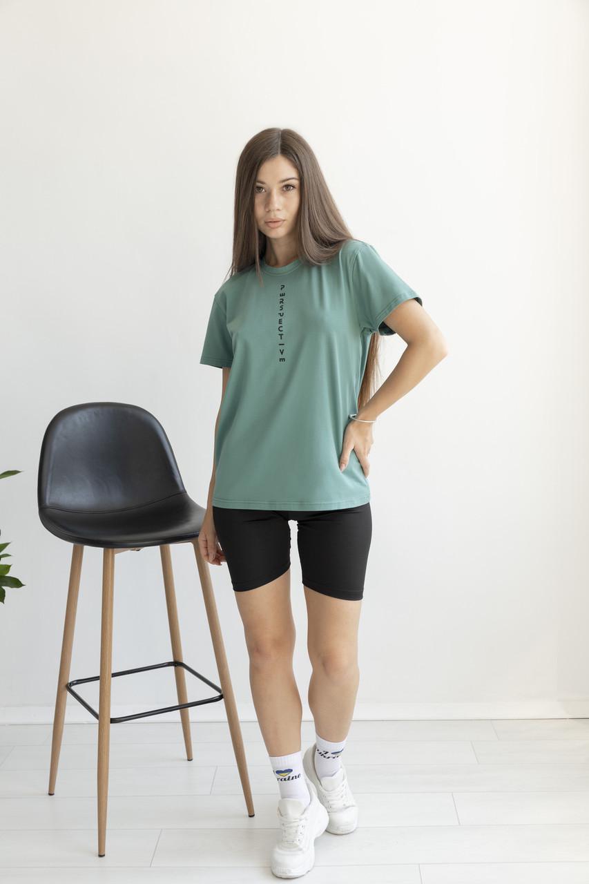 Футболка женская GBI "Перспектива-К" хлопковая L Оливковый (13776)