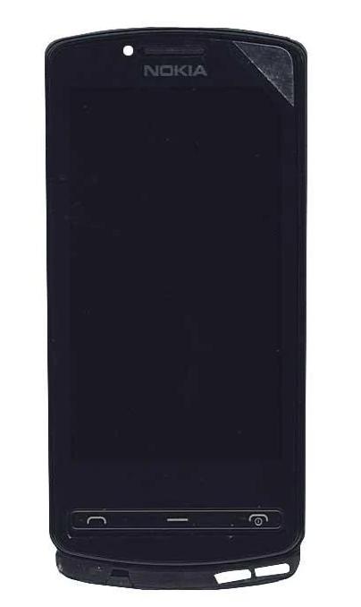 Матрица с тачскрином для телефона Nokia Lumia 700 с рамкой Черный (014055)
