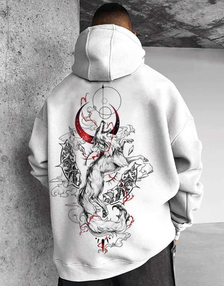 Худи мужское с принтом Pin-000-3005 XXL Белый (2702804658) - фото 1