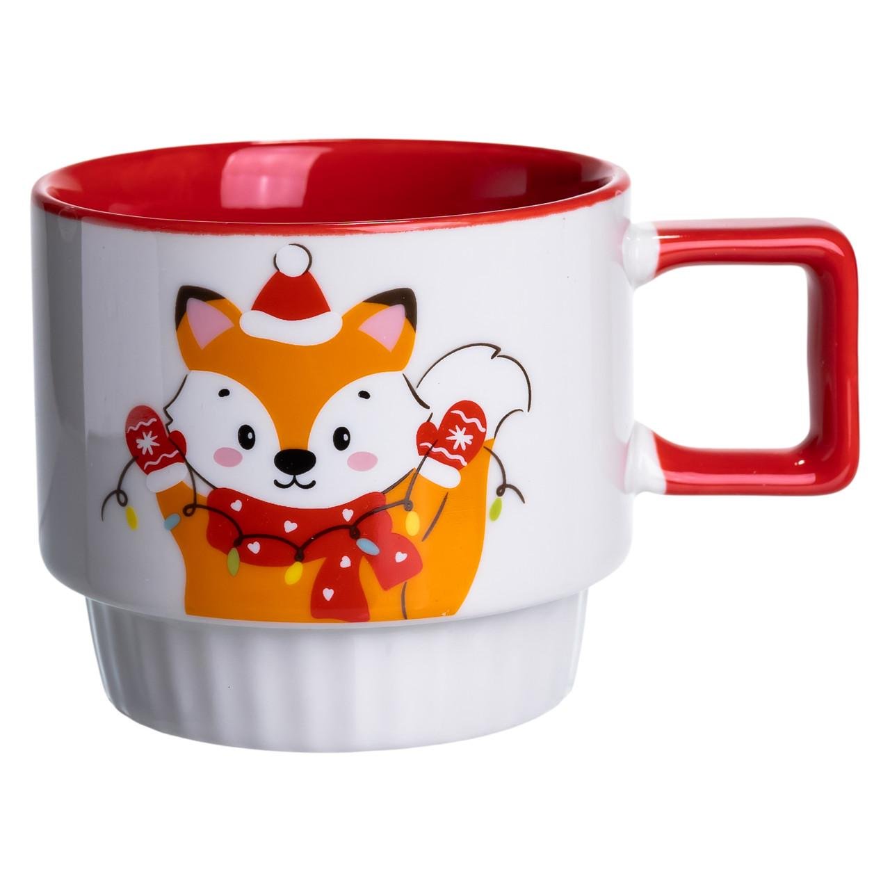 Чашка порцелянова Лисичка Сніжинка 400 мл (FM-CS-50L) - фото 2 Чашка порцелянова Лисичка Сніжинка 400 мл (FM-CS-50L) - фото 2