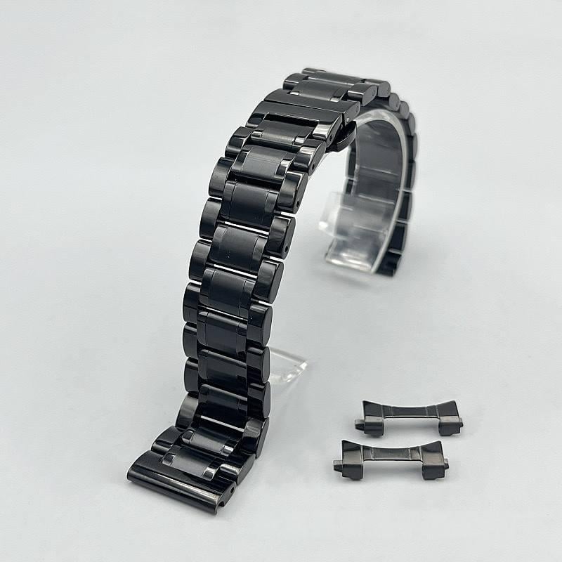 Ремінець для годинника універсальний PREMIUM з прихованою застібкою сталевий 28 мм Чорний (432545434)