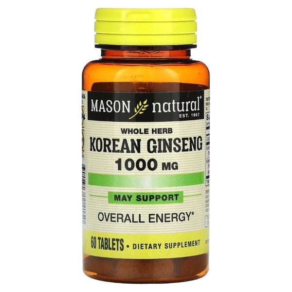 Комплекс для профилактики нервной системы Mason Natural Whole Herb Korean Ginseng 60 таблеток (000021183) Комплекс для профилактики нервной системы Mason Natural Whole Herb Korean Ginseng 60 таблеток (000021183)