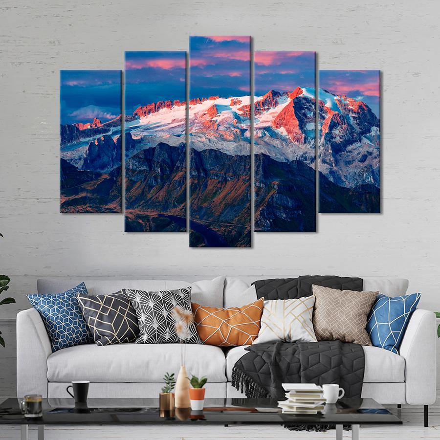 Картина природа Розовый рассвет над ледником 187x119 см (A1166-5)