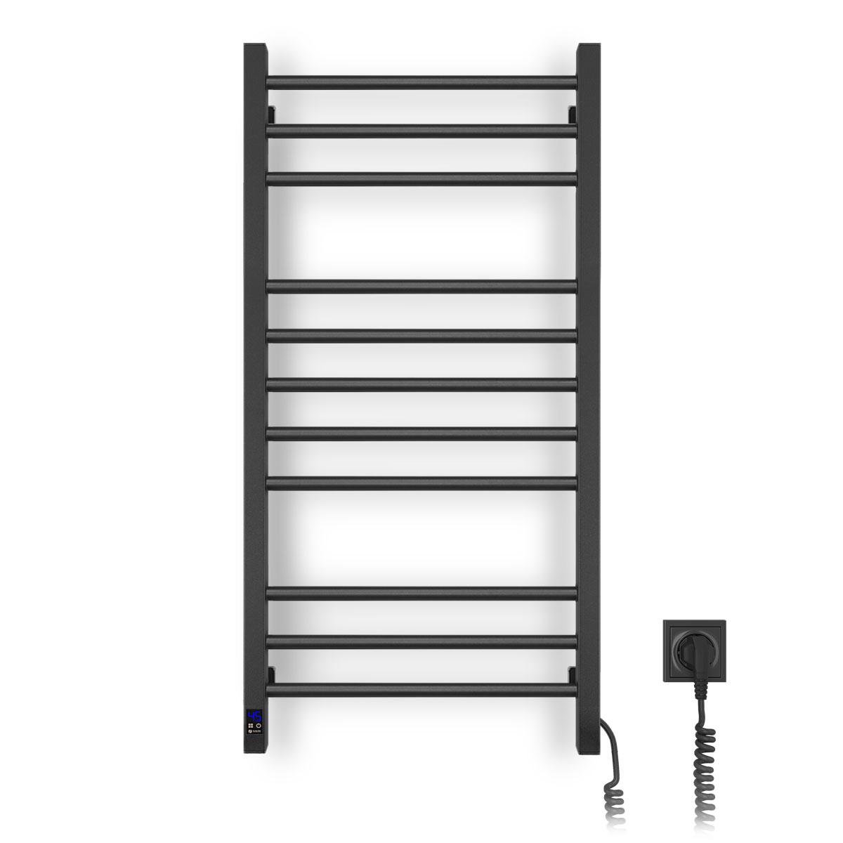 Рушникосушка електрична Класик Квадро Sensor правого підключення з таймером 500x1000 мм Чорний муар (12-216053-5010YP)