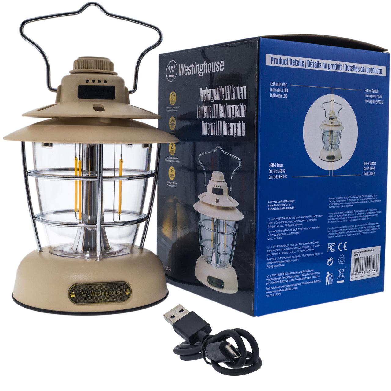 Ліхтар кемпінговий Westinghouse RETRO LED Filament WF241 Type-C з функцією Power Bank (2185656596) - фото 10 Ліхтар кемпінговий Westinghouse RETRO LED Filament WF241 Type-C з функцією Power Bank (2185656596) - фото 10