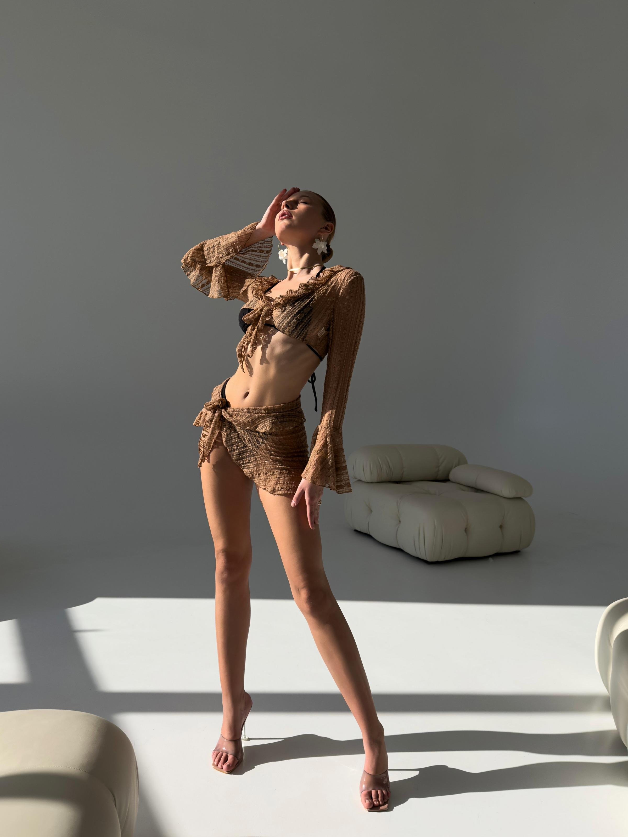 Купальник женский Nova Vega накидка/юбка/купальник S Шоколадно-черный (105-L025/2) - фото 6 Купальник женский Nova Vega накидка/юбка/купальник S Шоколадно-черный (105-L025/2) - фото 6