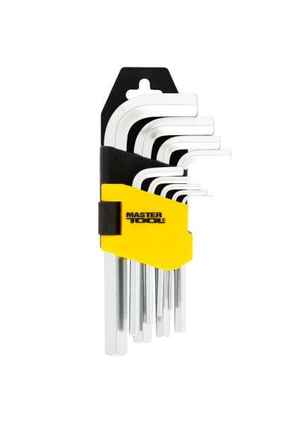 Набір шестигранних ключів MasterTool CrV 1,5-10 мм 45/112 мм 9 шт. Набір шестигранних ключів MasterTool CrV 1,5-10 мм 45/112 мм 9 шт.