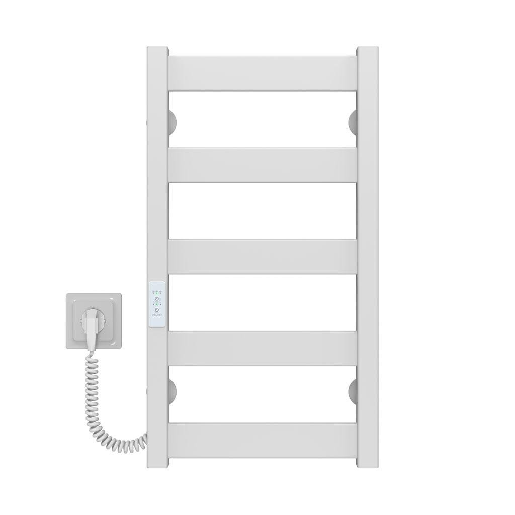 Полотенцесушитель электрический Deffi Harmony П5 WD04 левое подключение крашеная сталь 400х600 мм Белый (B.HR.60.40.5.EWL4)