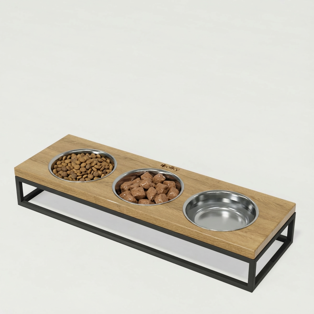 Миски на подставке для котов и маленьких собак Hollky Base Bar 3х0,45 л (Bar-54187-GRNT)