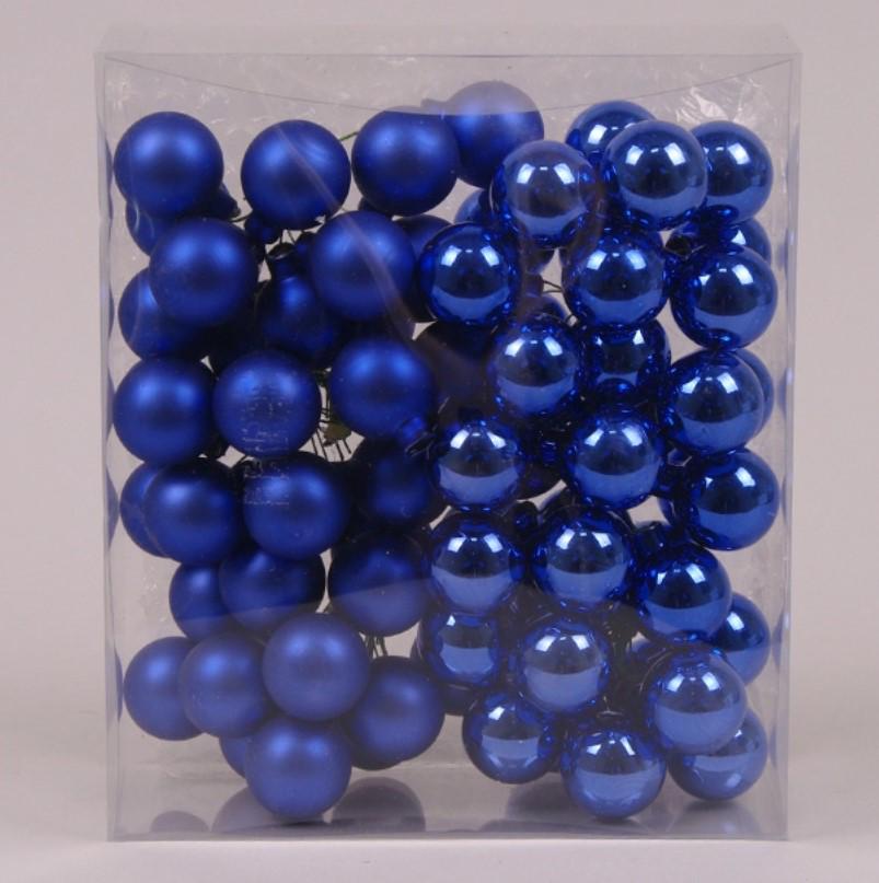 Шарики стеклянные 3 см 6 пучков 72 шарика Голубой (40228)