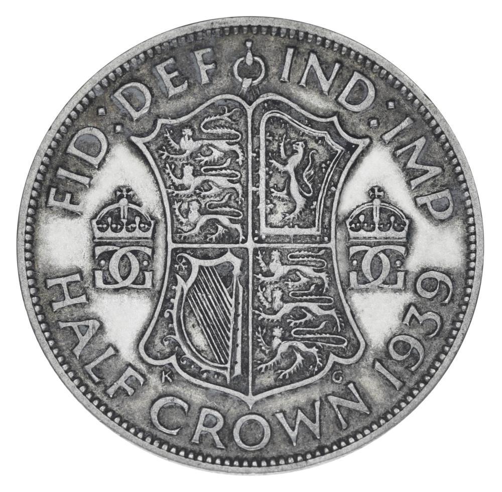 Коллекционная монета Великобритания 1/2 кроны 1939 серебро F-VF Half Crown 14,14 г (М19860)