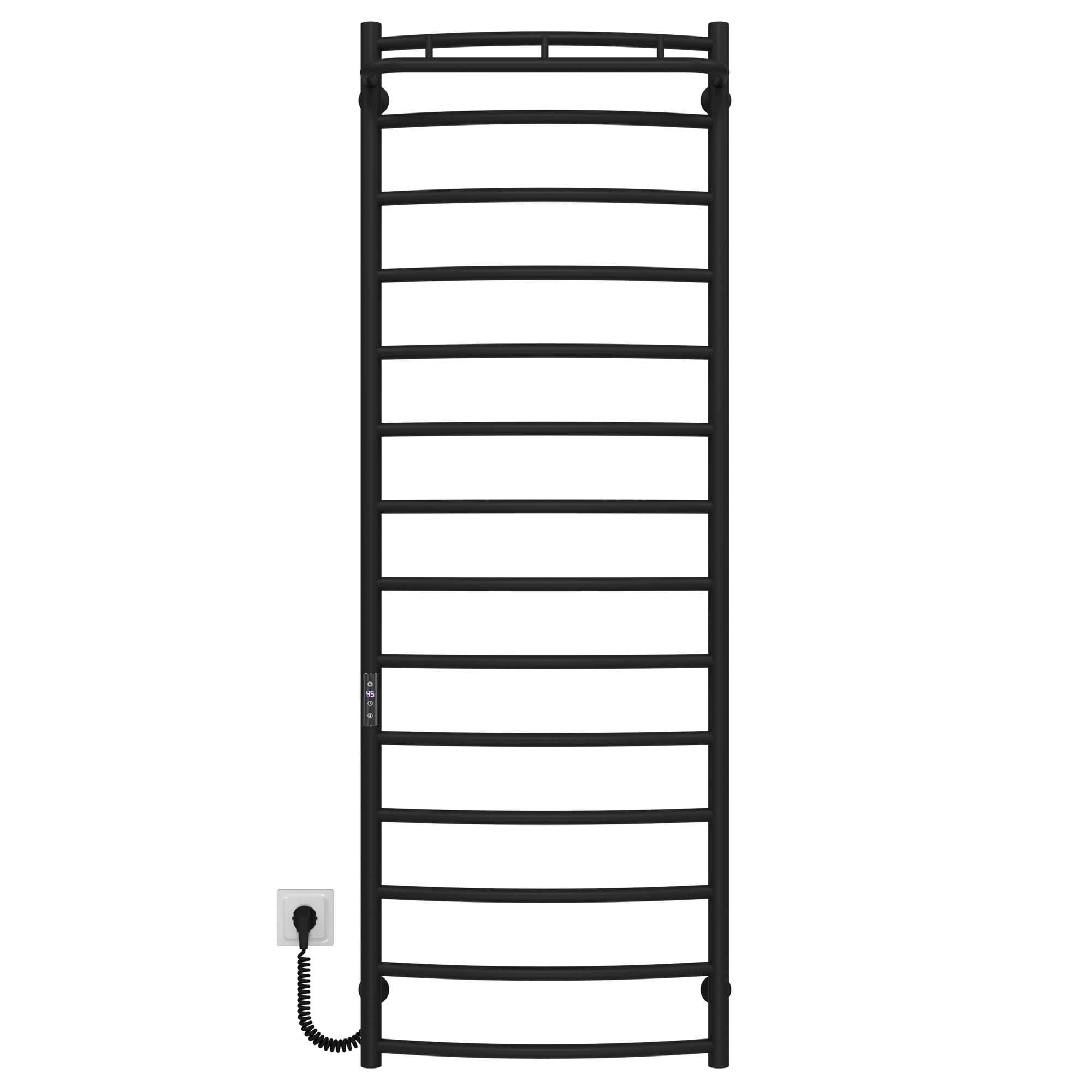 Полотенцесушитель электрический Deffi Классик N П14 JD03 левое подключение нержавеющая сталь 500x1500 мм Черный (C.KN.150.50.14.EBL1)