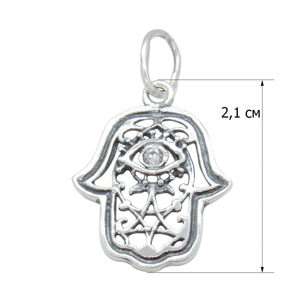 Срібний підвіс з фіанітом Хамса (1133871439) - фото 2 Срібний підвіс з фіанітом Хамса (1133871439) - фото 2