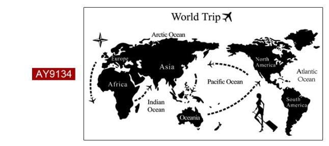 Наклейка интерьерная на стену Green Life Карта мира 130х70 см (ay9134) - фото 6 Наклейка интерьерная на стену Green Life Карта мира 130х70 см (ay9134) - фото 6