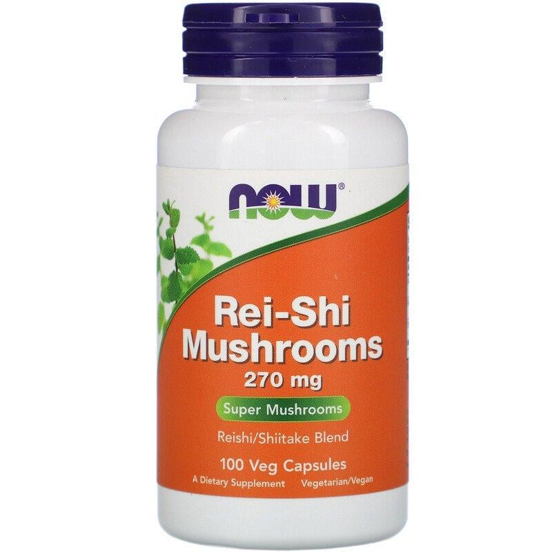 Суміш грибів рейші та шиїтаке NOW Foods Rei-Shi Mushrooms 270 мг 100 капсул (1043546212)