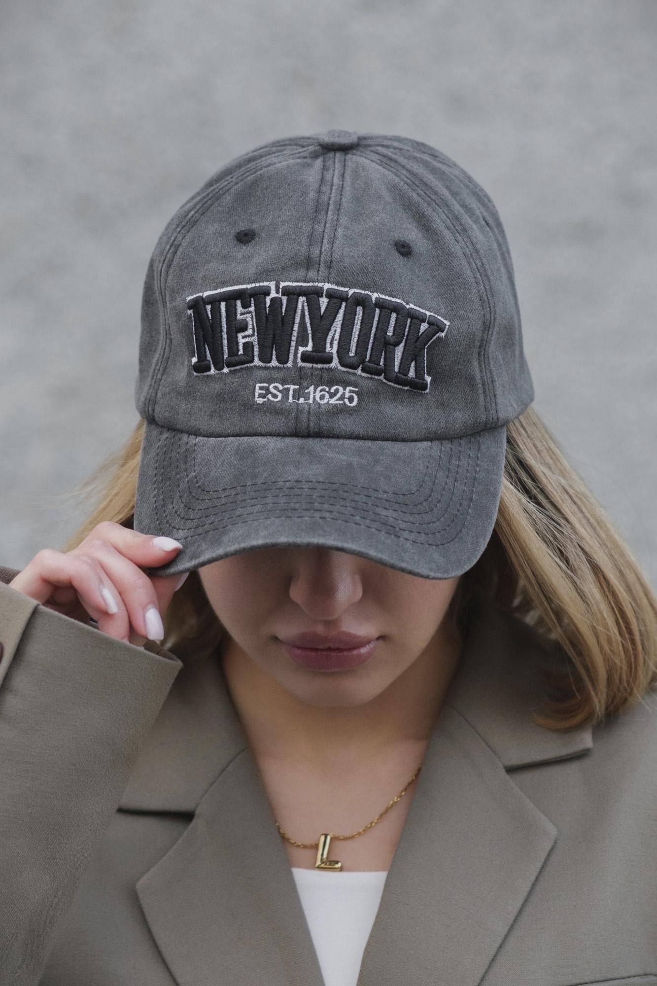 Бейсболка женская Without New York Gray (8049567)