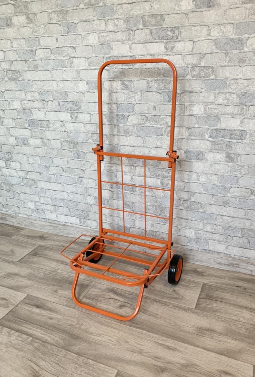 Хозяйственная тележка Міць с усиленными колесами складная маленькая Оранжевый (2847859830)