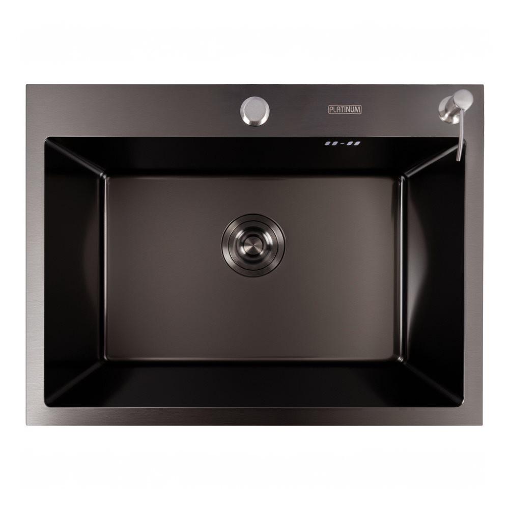 Мойка кухонная Valeso Handmade PVD с дозатором 3,0/1,5 мм 600х450х220 мм Черный (SP000045352)