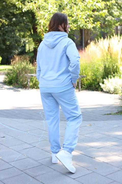 Прогулянковий костюм жіночий Батал з худі та джогерами L Блакитний (М95.2) - фото 2 Прогулянковий костюм жіночий Батал з худі та джогерами L Блакитний (М95.2) - фото 2