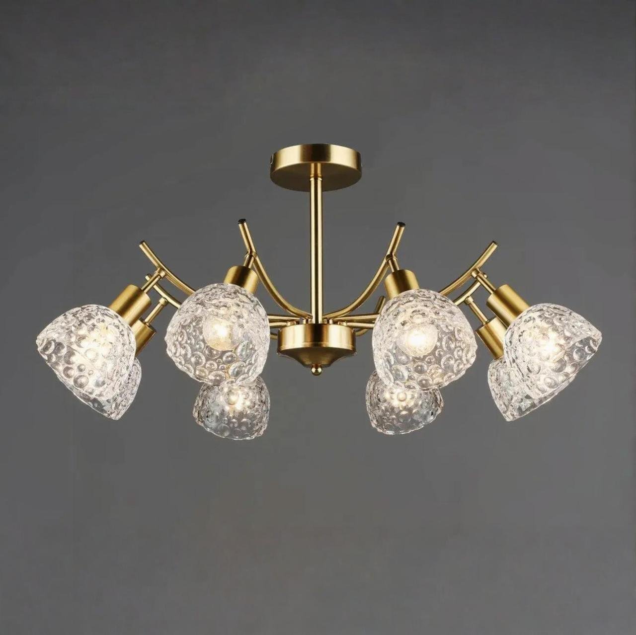 Люстра Valeso на восемь прозрачных плафонов под лампу Е14 Медный (B N6601/8 COP)