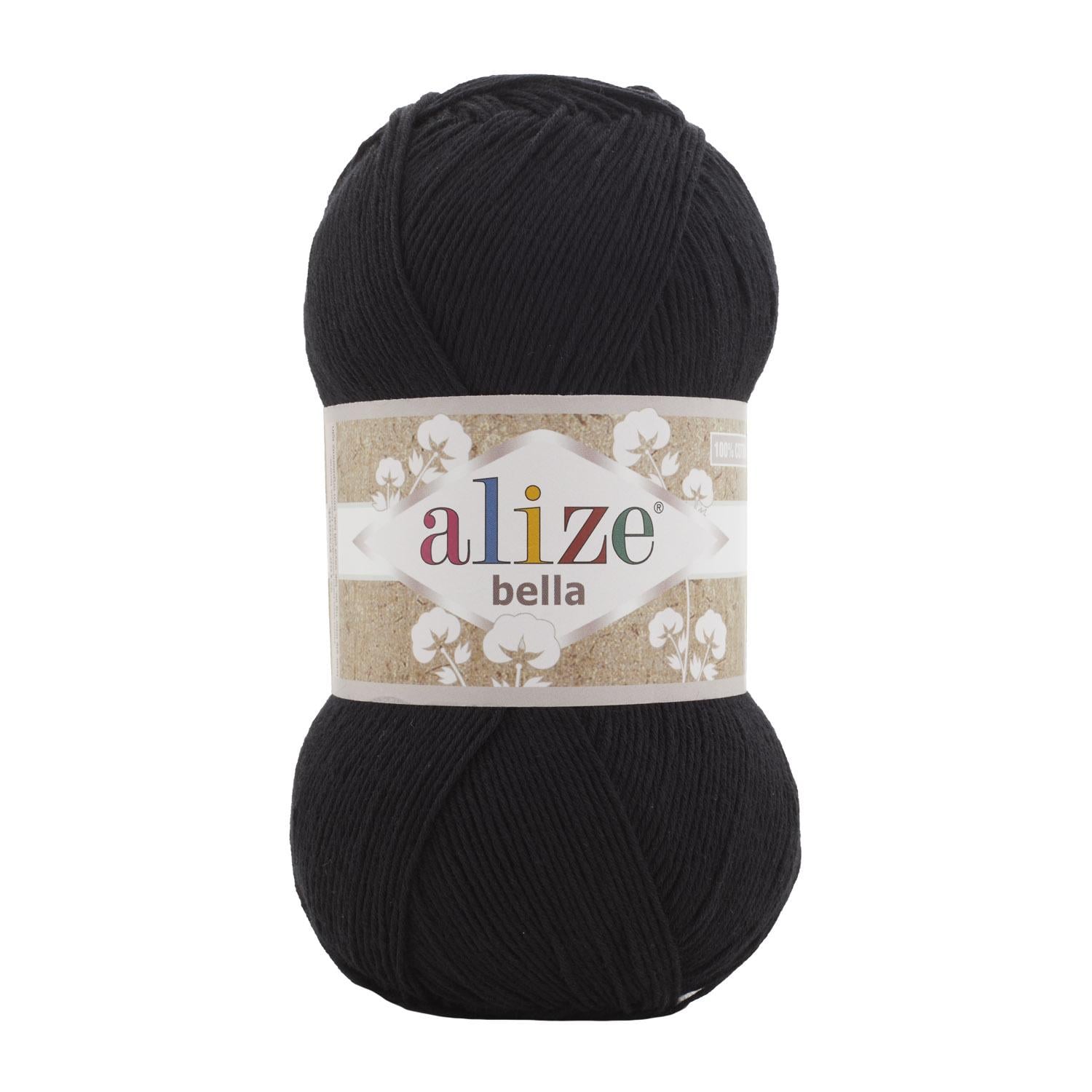 Пряжа Alize Bella 100 60 чорний (7557)