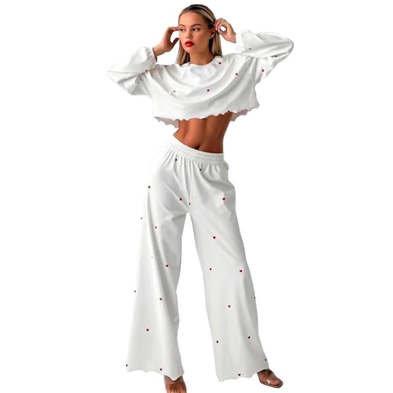 Пижама женская Lesko 2ZYCK8006B1 Сердечки M Белый (31160272)