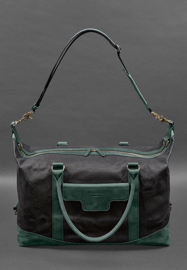 Дорожня сумка з канвасу та натуральної шкіри Crazy Horse Зелений (A-028159) - фото 9 Дорожня сумка з канвасу та натуральної шкіри Crazy Horse Зелений (A-028159) - фото 9