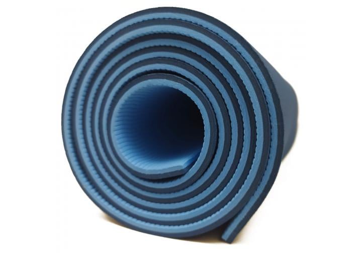 Коврик для йоги TPE Yoga Mat двухслойный 61х183 см 6 мм Синий