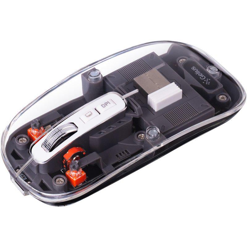Комп'ютерна мишка бездротова Gelius Aura GP-WM001 безшумна Transparent/Grey (99746) - фото 4