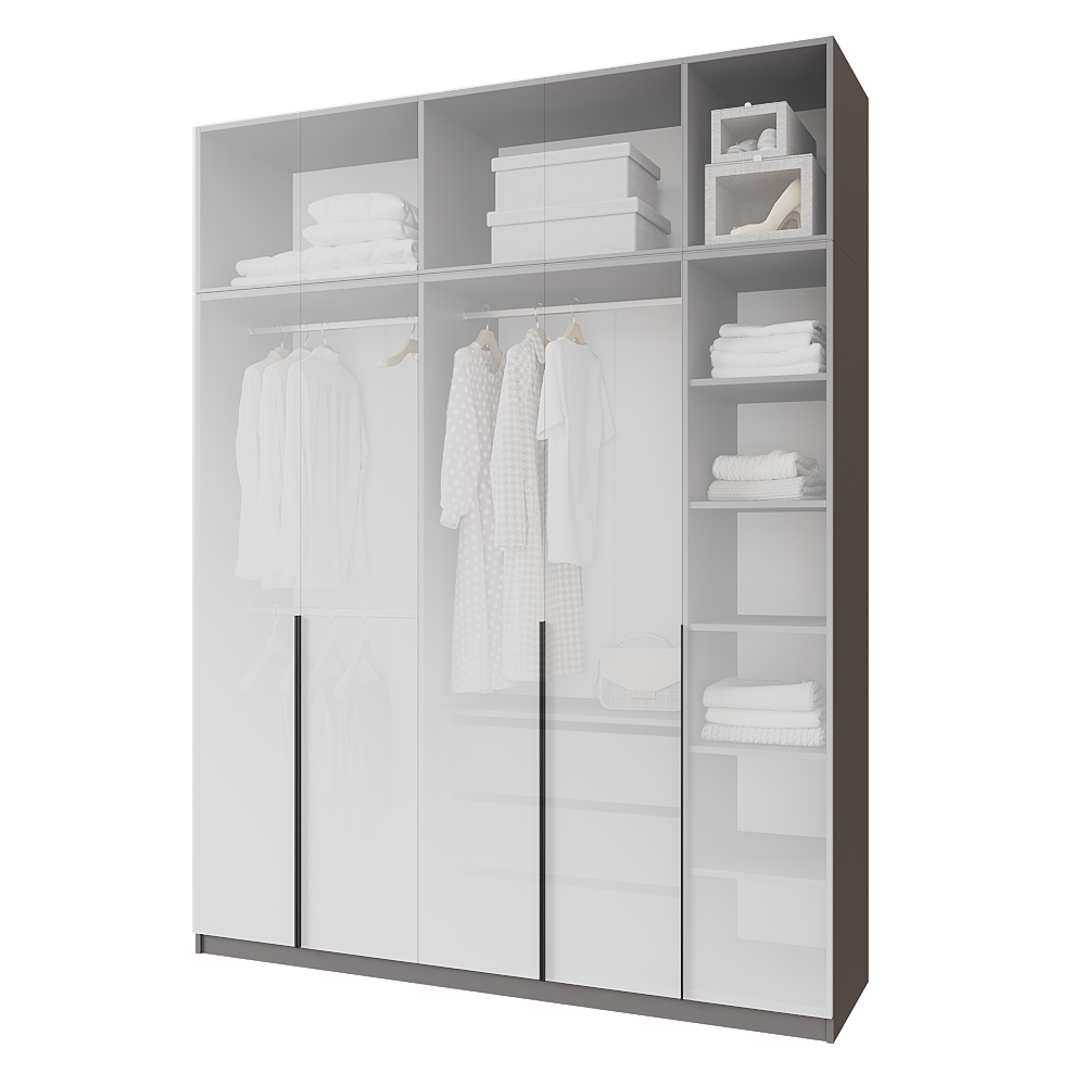 Шафа розпашна з тумбою та антресолью Меблітренд Чиназес Чита-2000.5 2000х500х2550 мм Графітовий/Білий (27707452) - фото 3 Шафа розпашна з тумбою та антресолью Меблітренд Чиназес Чита-2000.5 2000х500х2550 мм Графітовий/Білий (27707452) - фото 3