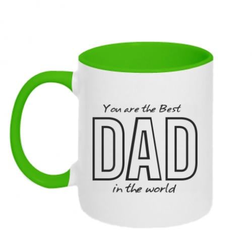 Чашка двухцветная Best dad 320 мл Белый с салатовым (7468552-37-142368)