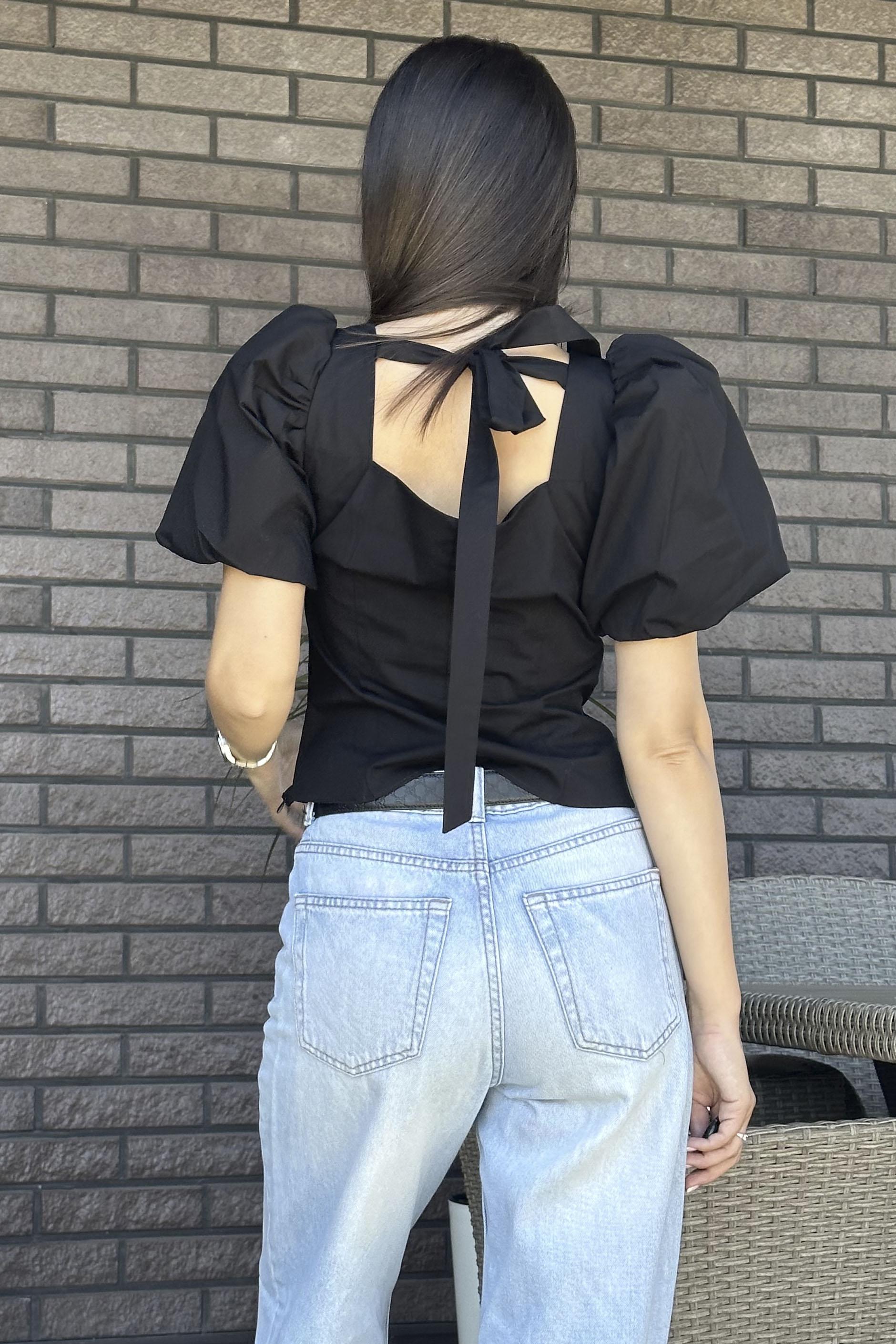 Блуза женская р. 42 с коротким рукавом Черный (161296) - фото 3 Блуза женская р. 42 с коротким рукавом Черный (161296) - фото 3