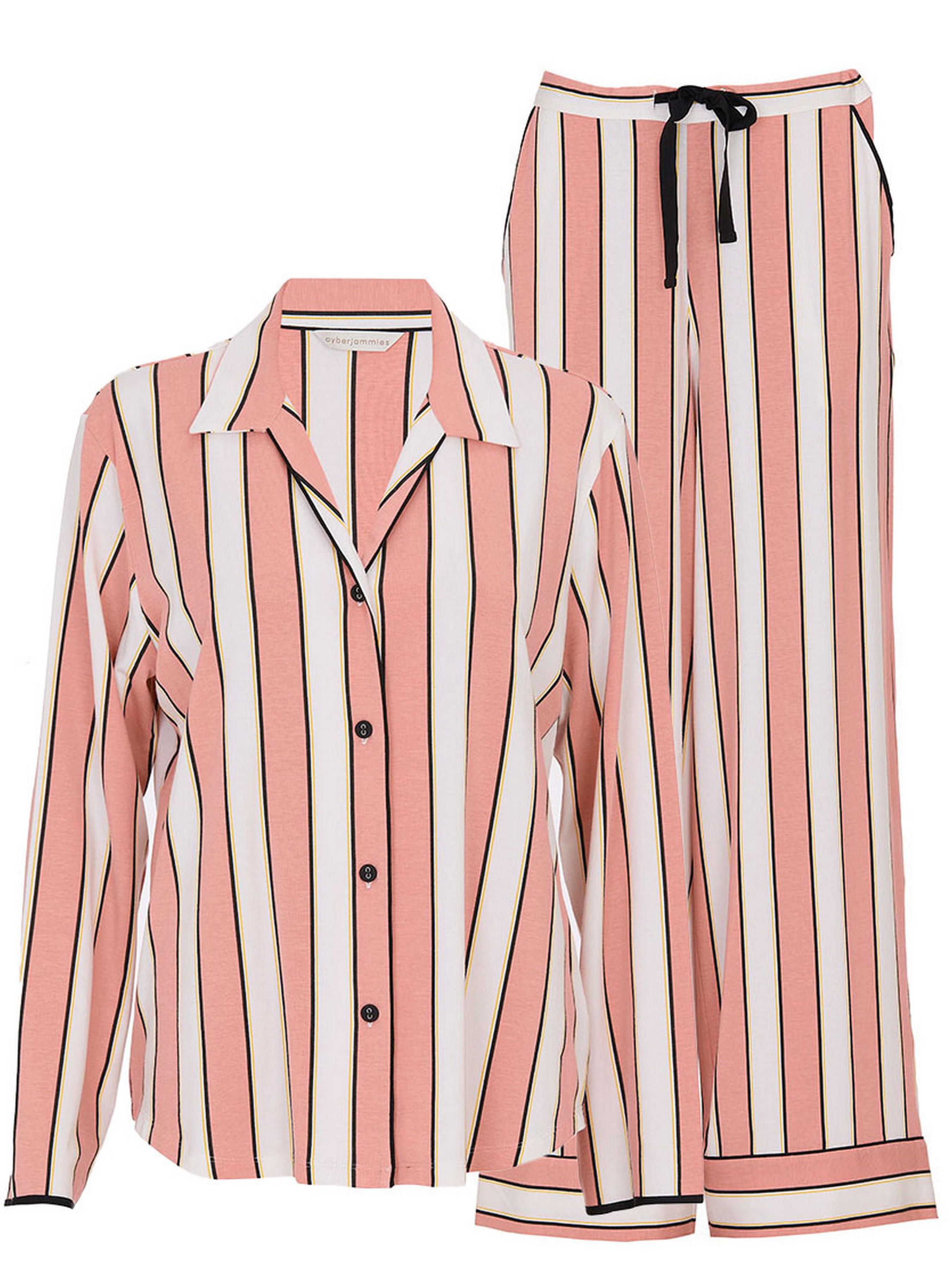 Піжама жіноча CYBERJAMMIES 5046-5047 3XL Рожево-білий зі смугастим принтом (5051877604858) - фото 3 Піжама жіноча CYBERJAMMIES 5046-5047 3XL Рожево-білий зі смугастим принтом (5051877604858) - фото 3