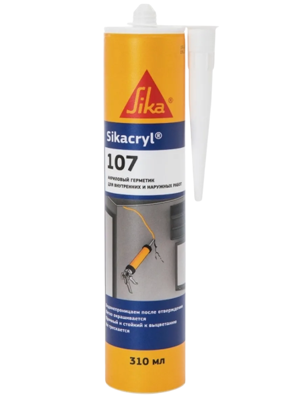 Герметик акриловый силиконовый внутренний/наружный Sika Sikacryl 107 310 мл (562799)