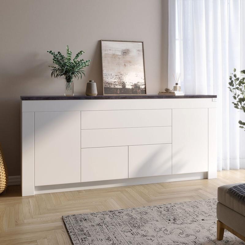 Комод Lion. Ларри-2 190х35х84 см Нимфея альба/Бетон Темный (LION-041060)