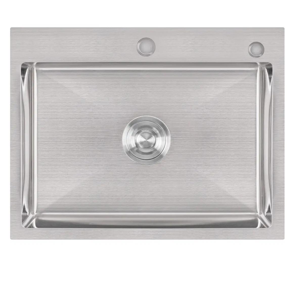 Мийка кухонна Lidz LIDZH5045BRU3008 з нержавіючої сталі прямокутна 500x450 мм 0.8 мм (25977157)