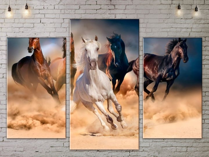 Картина модульная 3 части ArtStar Лошади 120х180 см ADJ0054