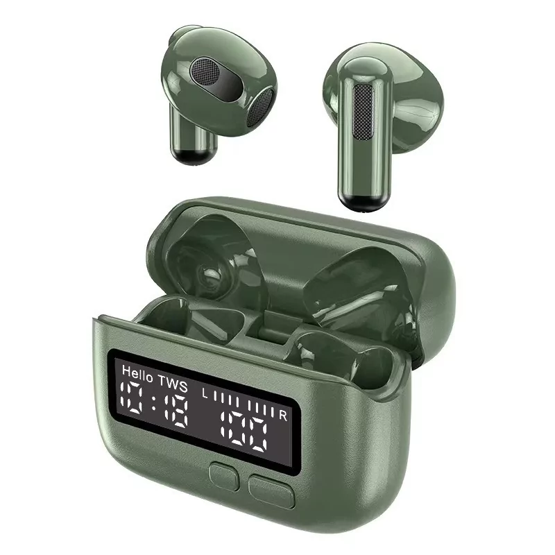 Наушники беспроводные BPG Retro Back Clip Portable TWS 1990 Bluetooth с кейсом Зеленый