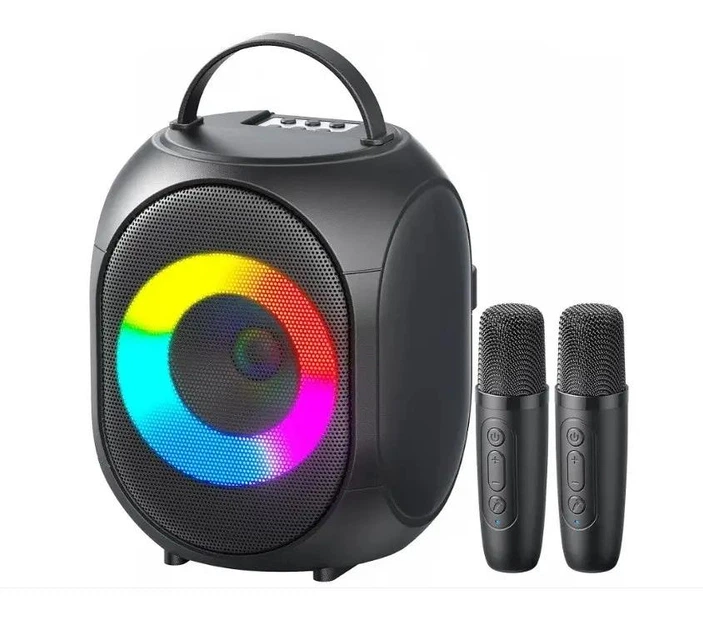 Колонка караоке ZQS-W4107 Bluetooth RGB 8 Вт с микрофоном 2 шт. (34246087)
