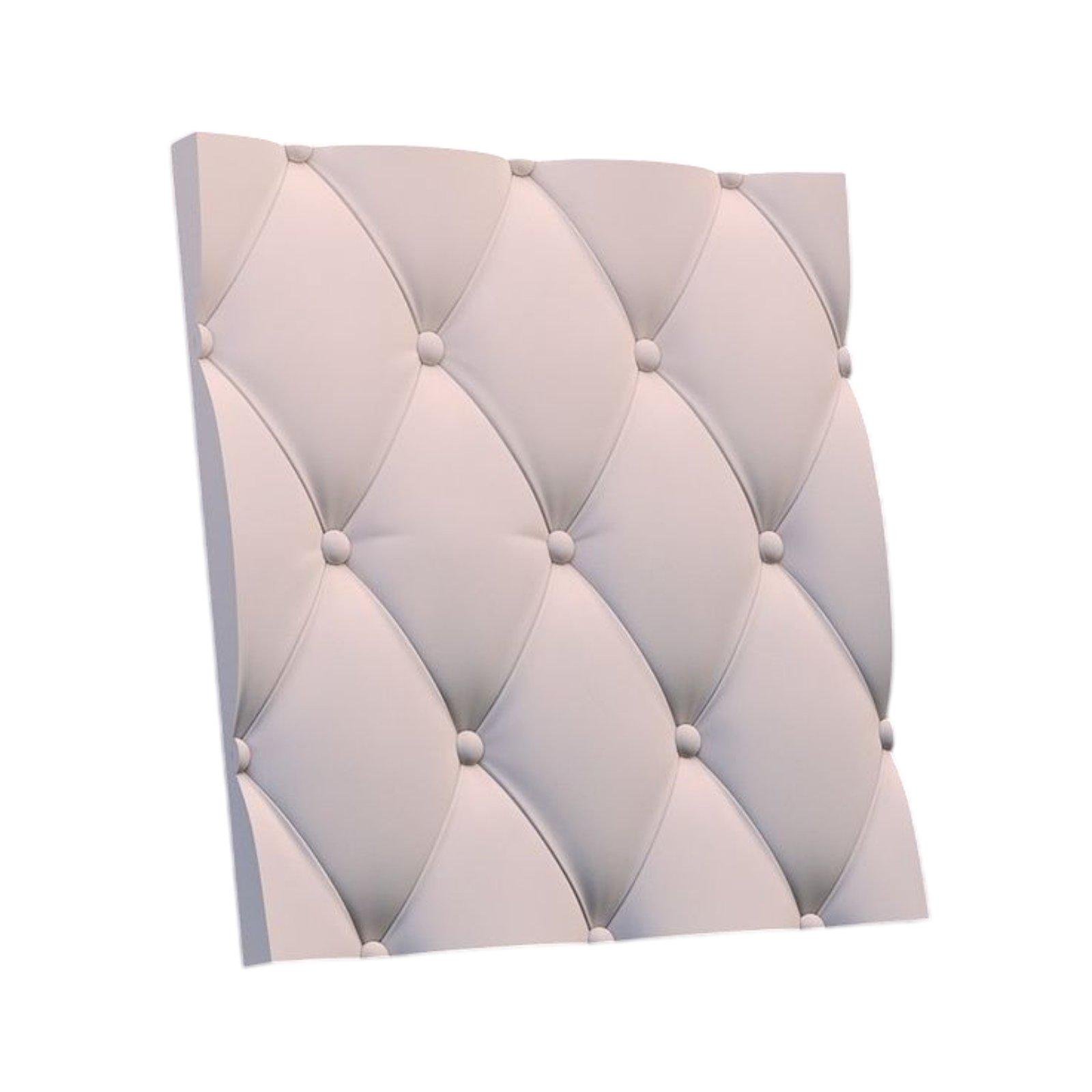 3D-панель гіпсова для стін Шкіра під фарбування 500x500x30 мм Білий (30642010)